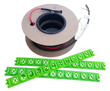 ComfortTile heat cable and strapping.