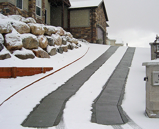 A radiant heated driveway.